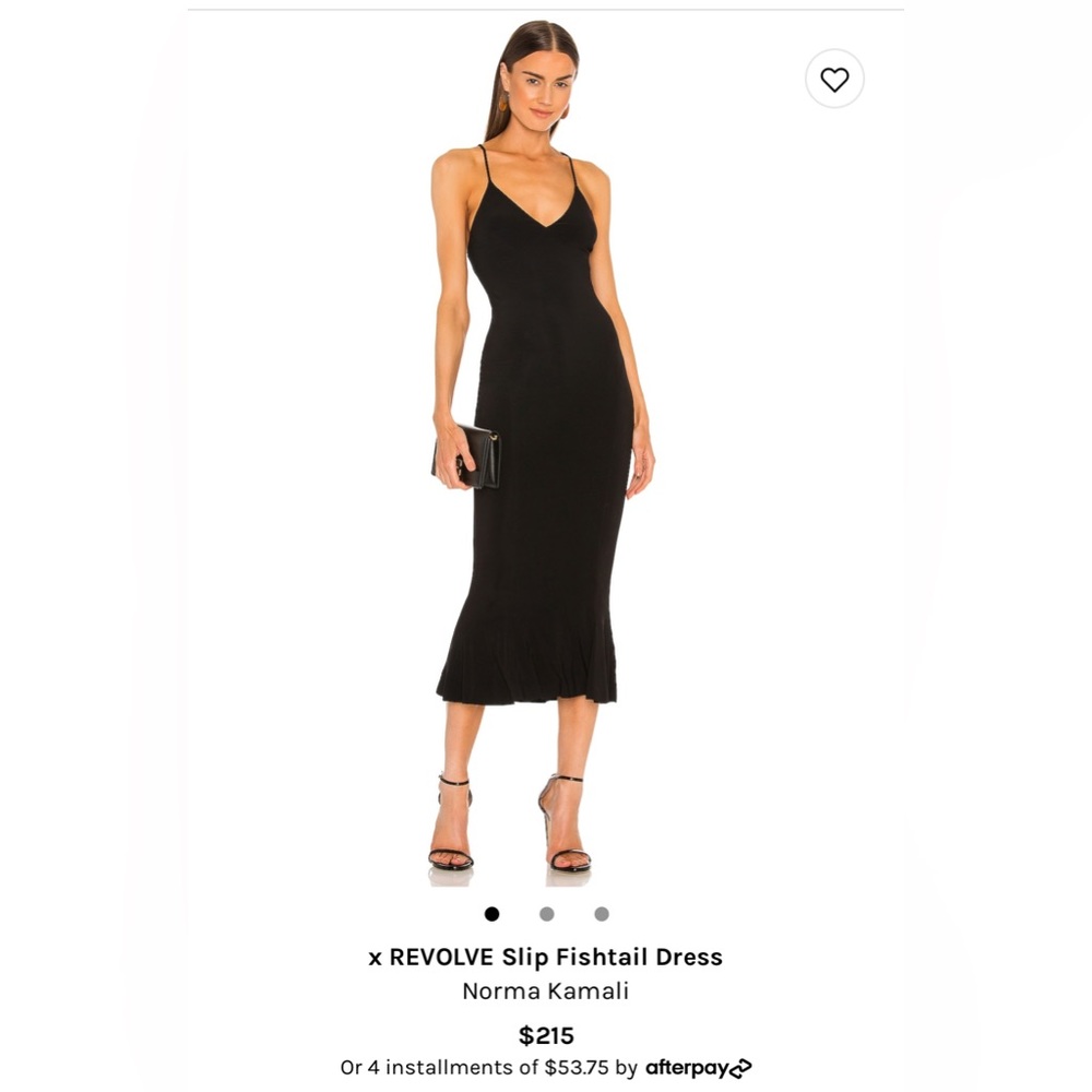 Norma Kamali brand new slip fishtail black dress